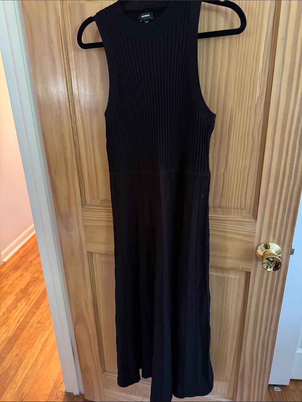 Express Black Ribbed Maxi Dress